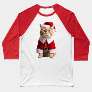 Funny Ugly Christmas Sweater Santa Claus Kitty Cat Baseball T-Shirt
